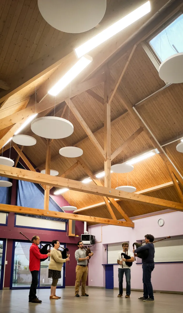 Les sonneurs de l’atelier veuze de la Javelle du Pays d’Ancenis en répétition